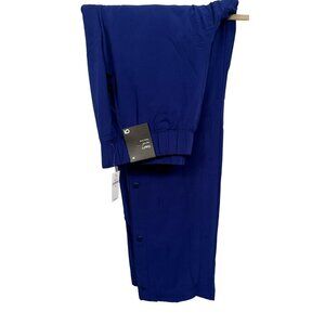 Gap Fit Womens Snap-Hem Fleece-Lined Blue Sweatpants Sz M Soft Comfortable NEW